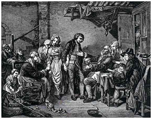 The Village-Betrothal by Jean-Louis Greuze